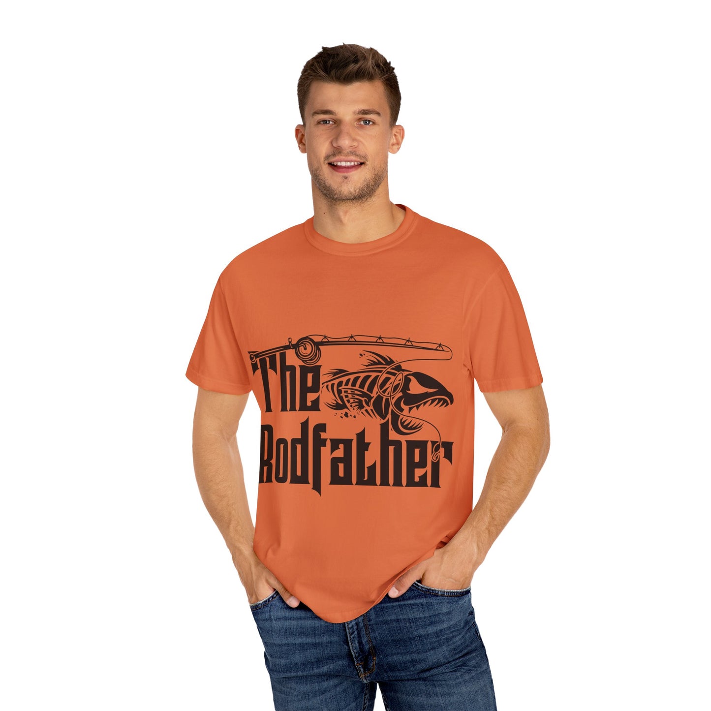 The Rodfather Fishing T-Shirt | Unisex Garment-Dyed Tee | Gift for Anglers, Fishing Trips, Father's Day, Casual Wear, Outdoor Adventures