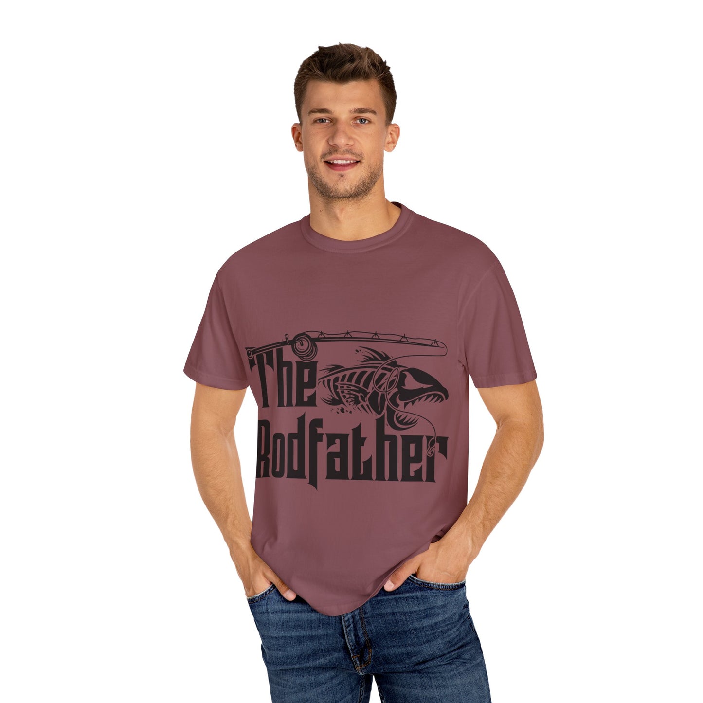 The Rodfather Fishing T-Shirt | Unisex Garment-Dyed Tee | Gift for Anglers, Fishing Trips, Father's Day, Casual Wear, Outdoor Adventures