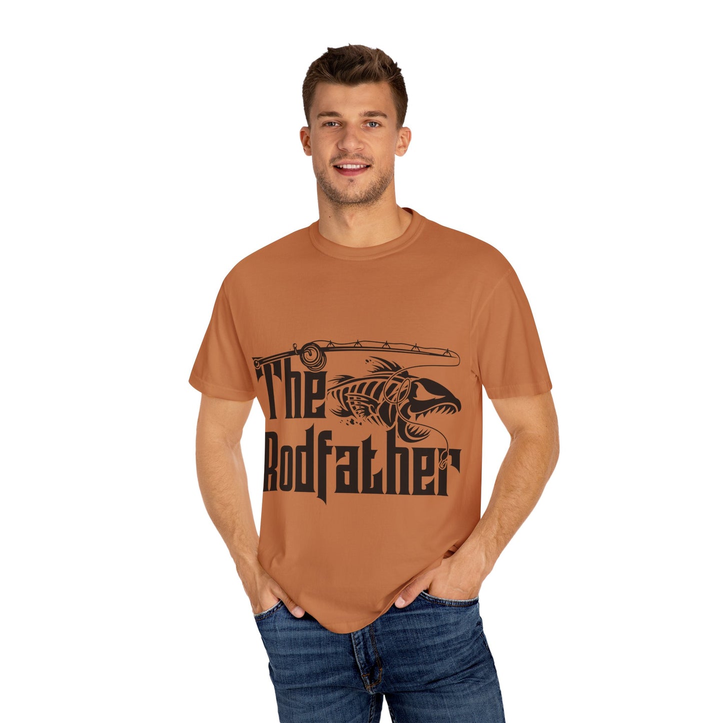The Rodfather Fishing T-Shirt | Unisex Garment-Dyed Tee | Gift for Anglers, Fishing Trips, Father's Day, Casual Wear, Outdoor Adventures
