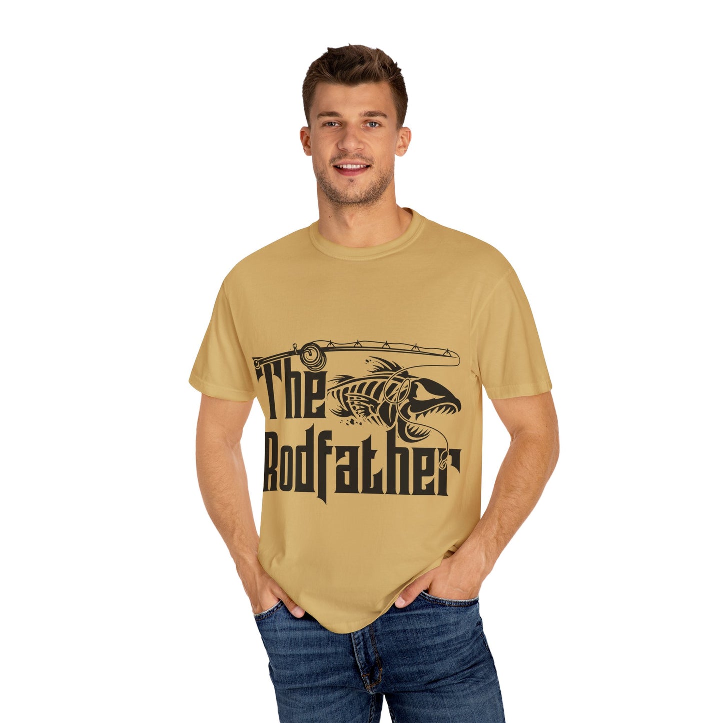 The Rodfather Fishing T-Shirt | Unisex Garment-Dyed Tee | Gift for Anglers, Fishing Trips, Father's Day, Casual Wear, Outdoor Adventures