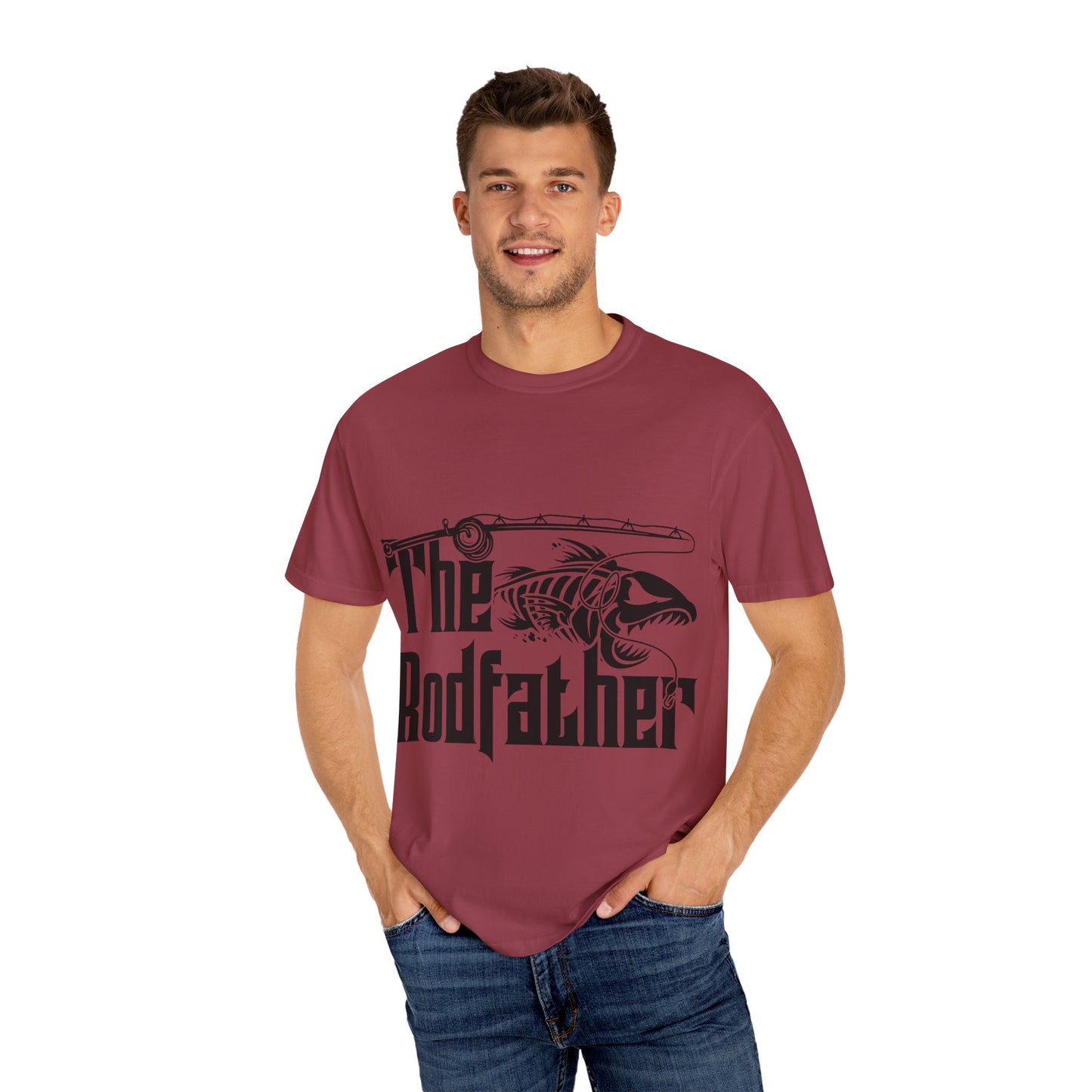 The Rodfather Fishing T-Shirt | Unisex Garment-Dyed Tee | Gift for Anglers, Fishing Trips, Father's Day, Casual Wear, Outdoor Adventures