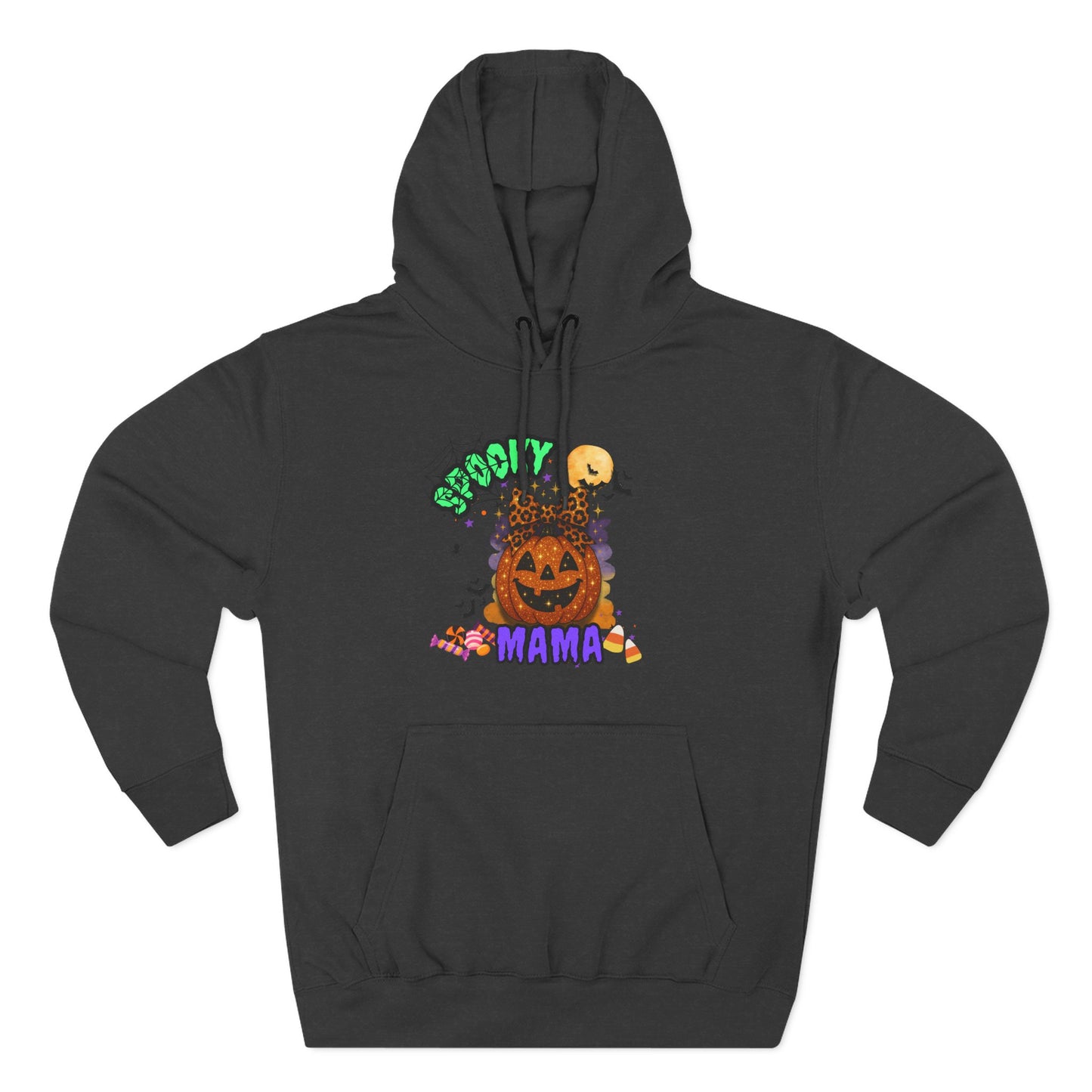 Spooky Mama Halloween Hoodie β Glitter Pumpkin with Leopard Bow, Fun Fall Sweatshirt for Moms