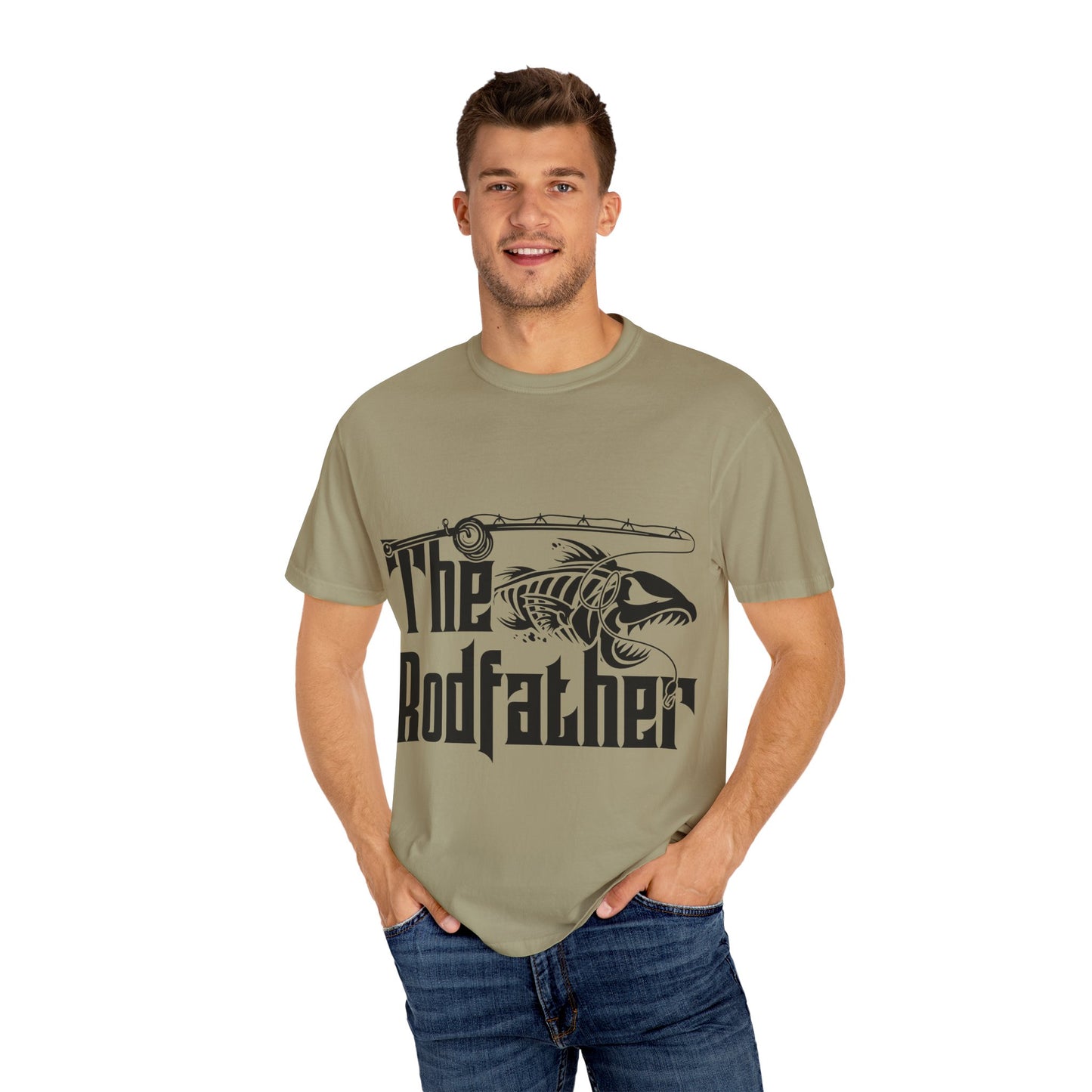 The Rodfather Fishing T-Shirt | Unisex Garment-Dyed Tee | Gift for Anglers, Fishing Trips, Father's Day, Casual Wear, Outdoor Adventures