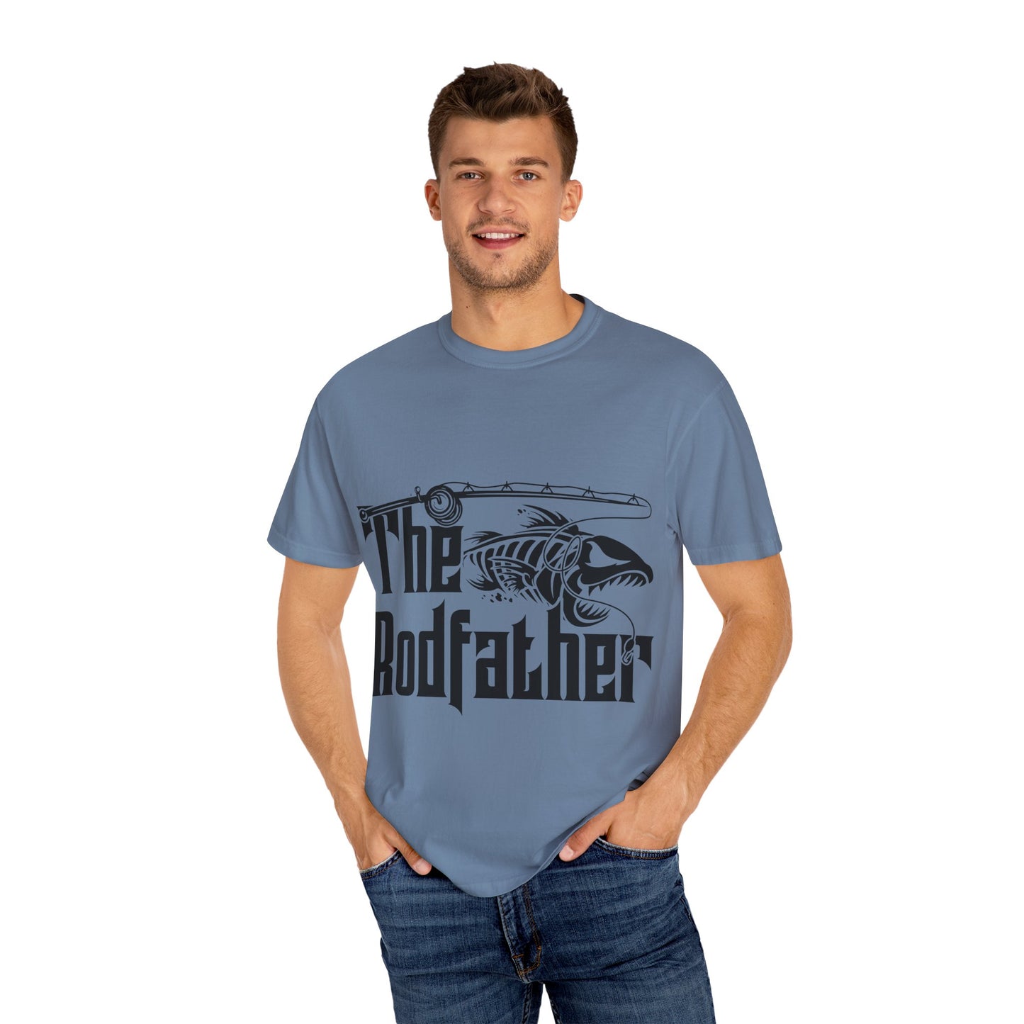The Rodfather Fishing T-Shirt | Unisex Garment-Dyed Tee | Gift for Anglers, Fishing Trips, Father's Day, Casual Wear, Outdoor Adventures