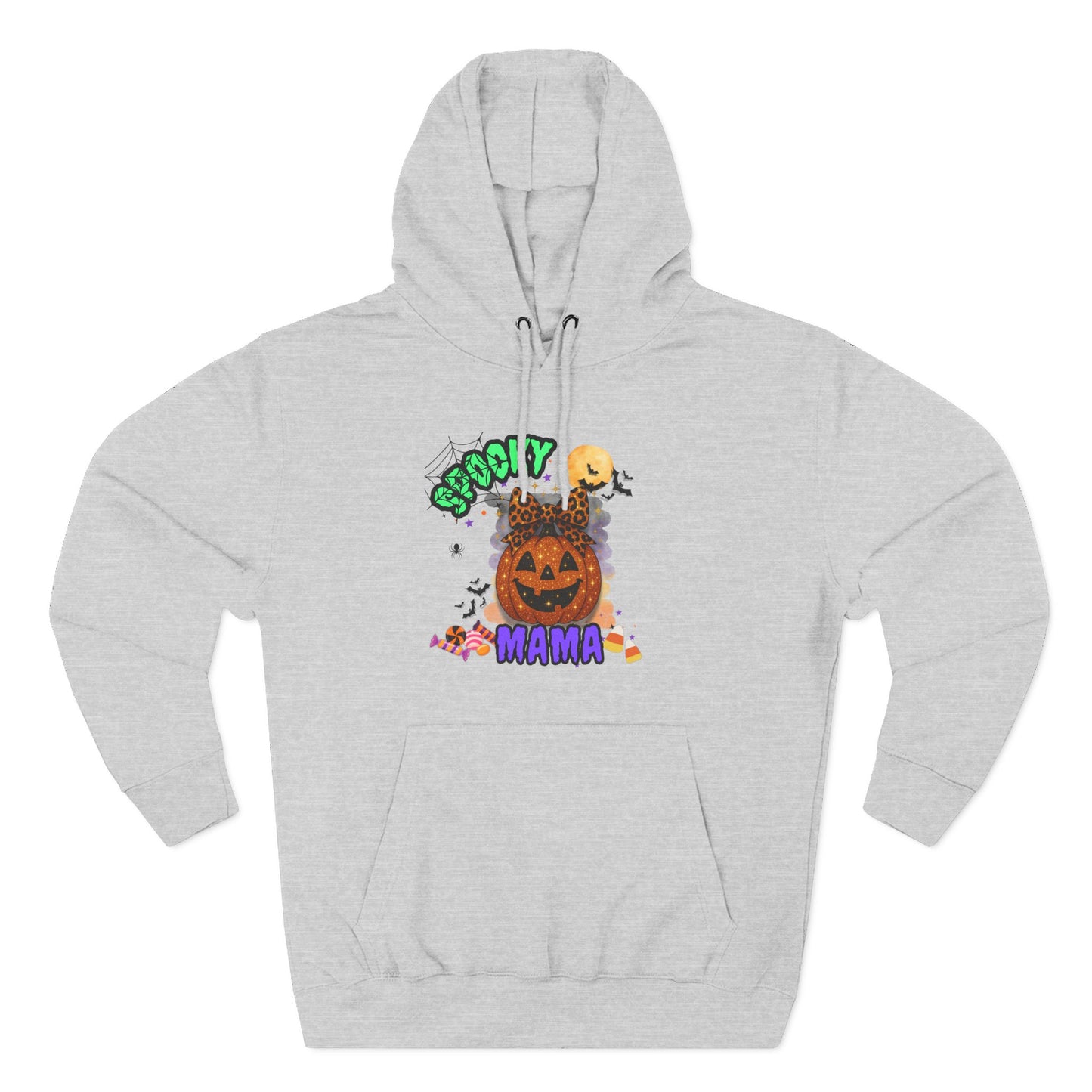 Spooky Mama Halloween Hoodie β Glitter Pumpkin with Leopard Bow, Fun Fall Sweatshirt for Moms