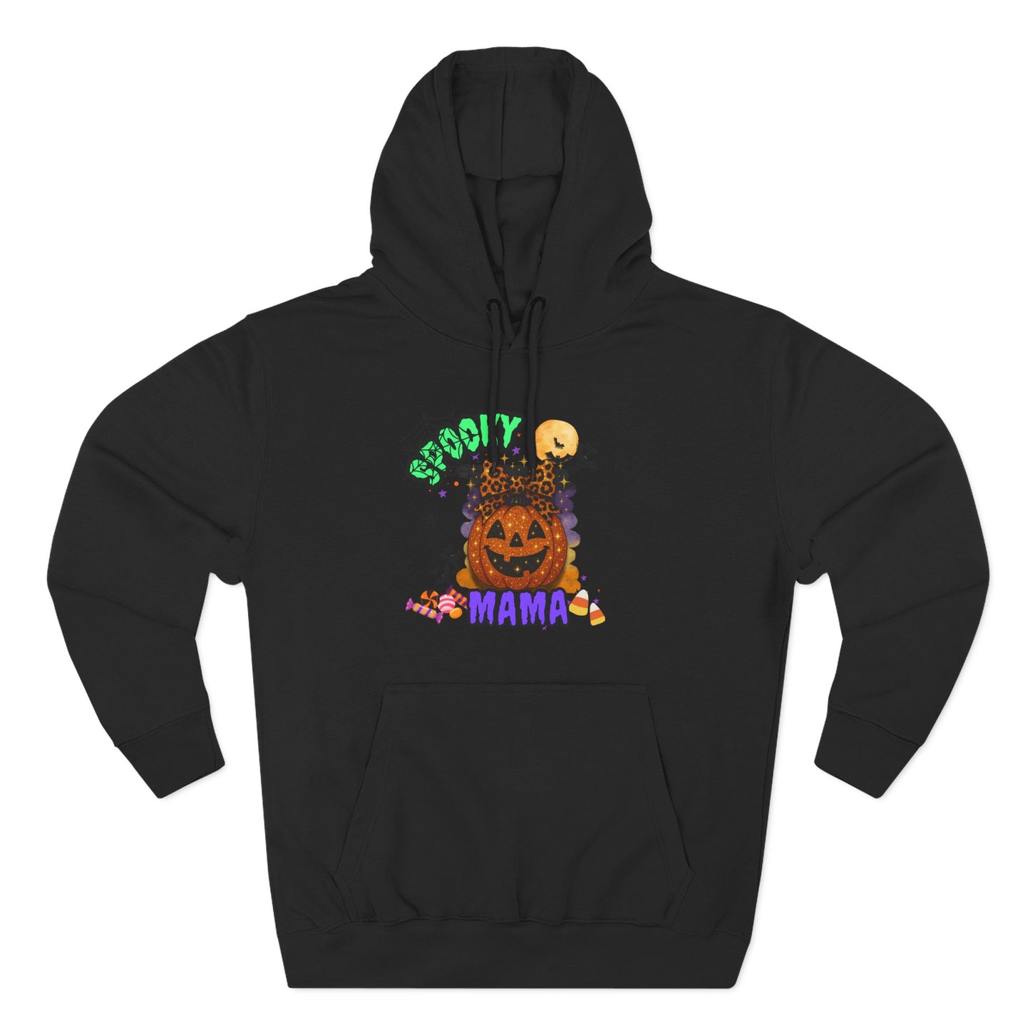 Spooky Mama Halloween Hoodie β Glitter Pumpkin with Leopard Bow, Fun Fall Sweatshirt for Moms