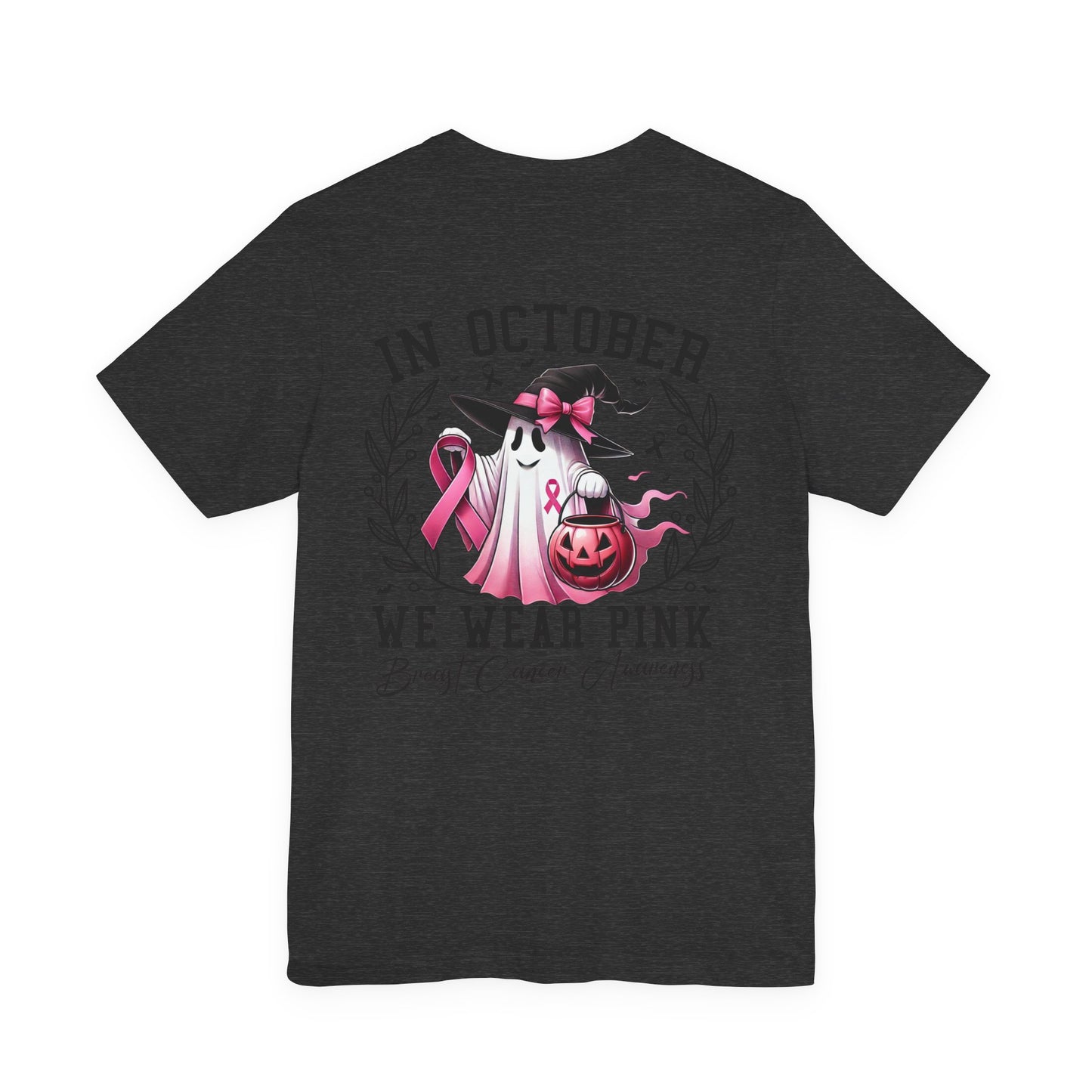 π In October We Wear Pink | Breast Cancer Awareness Halloween Tee