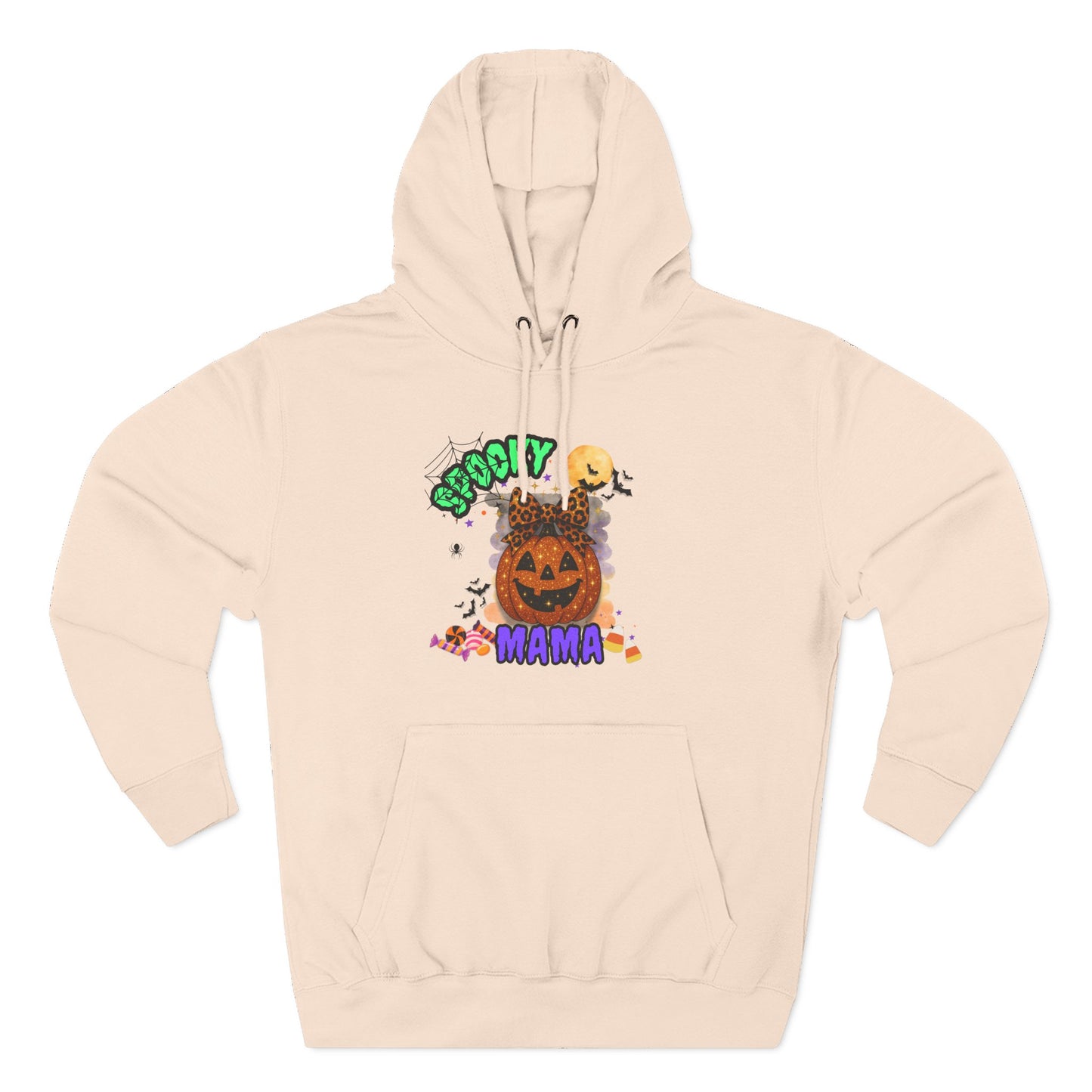 Spooky Mama Halloween Hoodie β Glitter Pumpkin with Leopard Bow, Fun Fall Sweatshirt for Moms