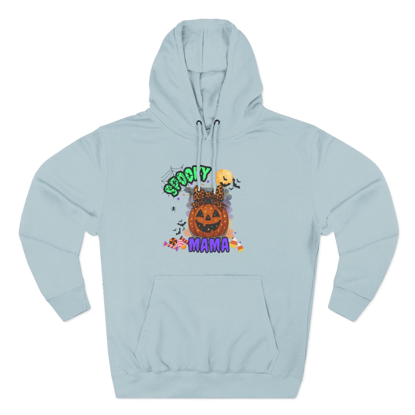 Spooky Mama Halloween Hoodie β Glitter Pumpkin with Leopard Bow, Fun Fall Sweatshirt for Moms