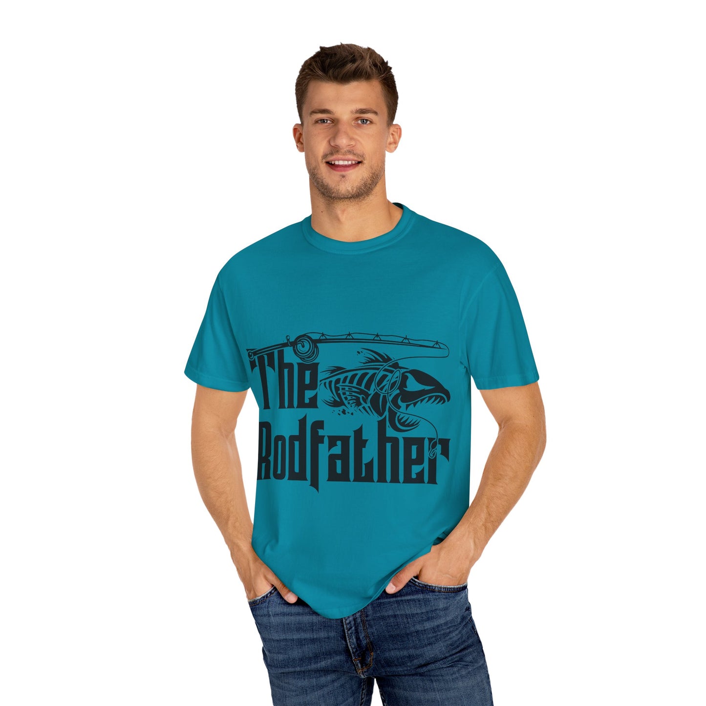 The Rodfather Fishing T-Shirt | Unisex Garment-Dyed Tee | Gift for Anglers, Fishing Trips, Father's Day, Casual Wear, Outdoor Adventures