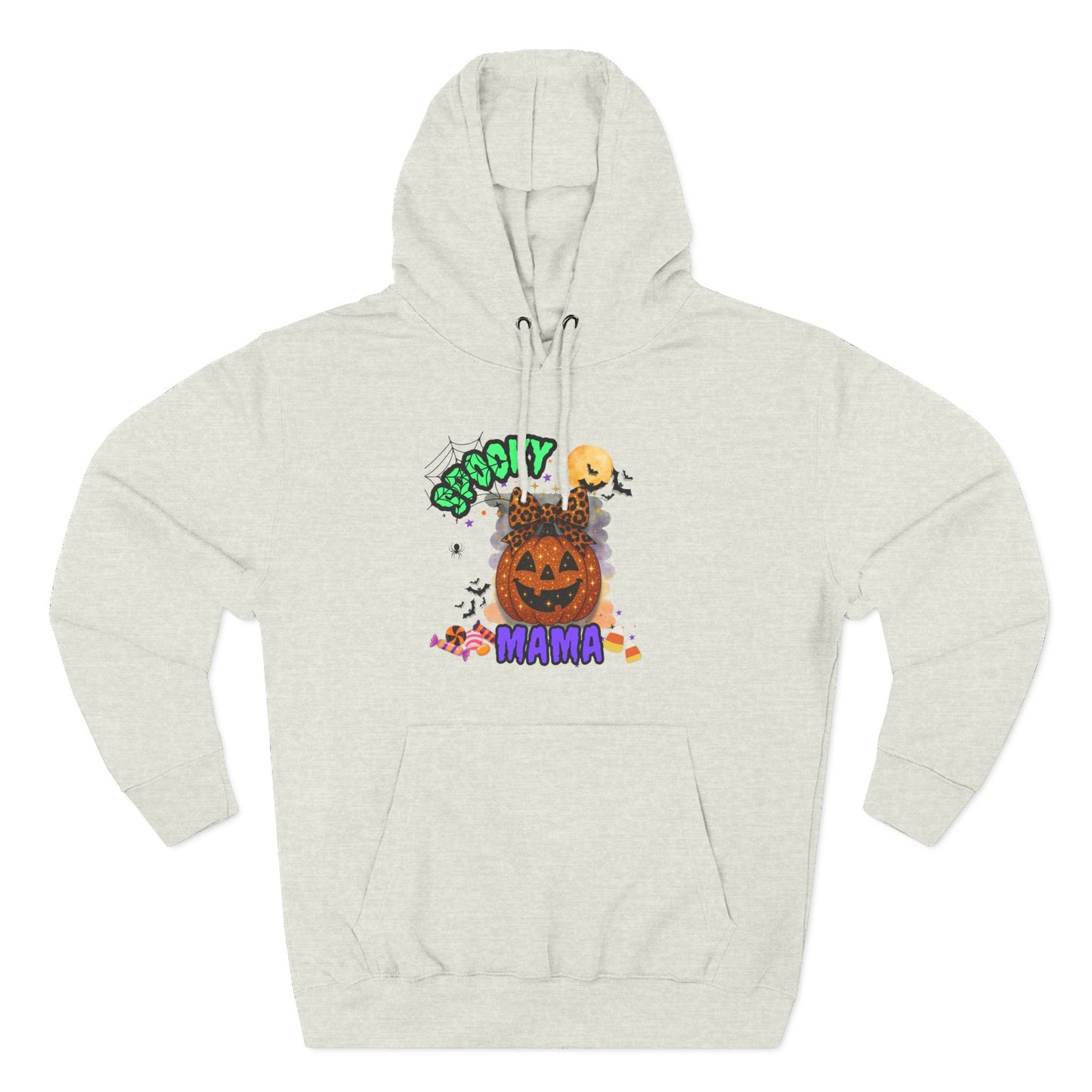 Spooky Mama Halloween Hoodie β Glitter Pumpkin with Leopard Bow, Fun Fall Sweatshirt for Moms