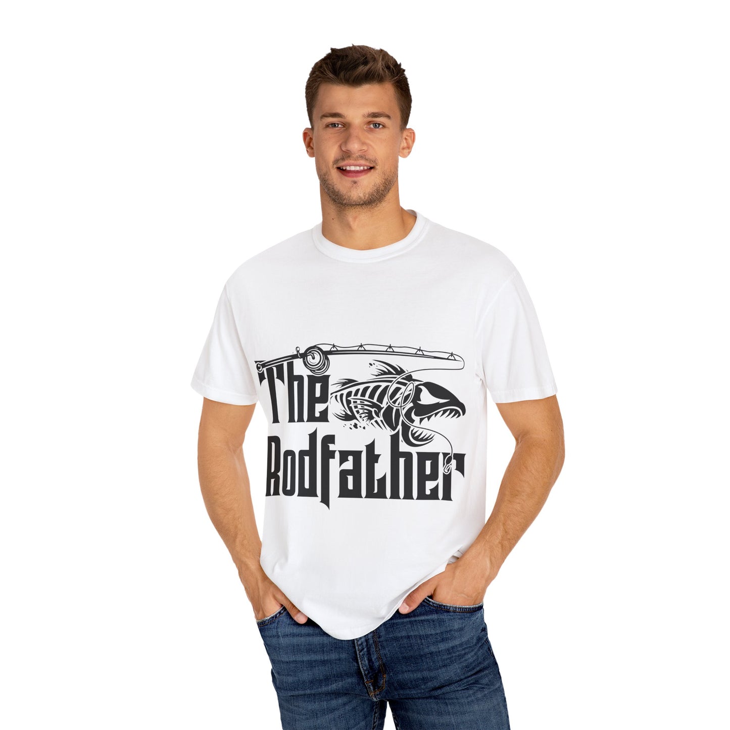 The Rodfather Fishing T-Shirt | Unisex Garment-Dyed Tee | Gift for Anglers, Fishing Trips, Father's Day, Casual Wear, Outdoor Adventures