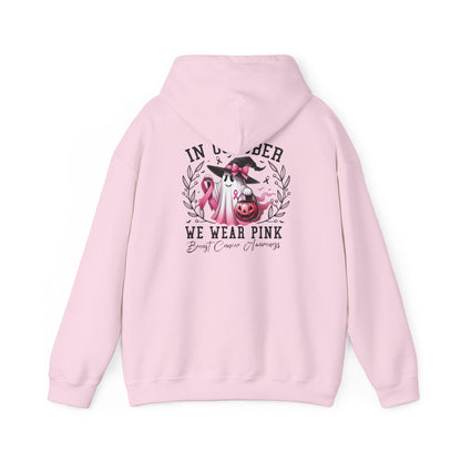🎃 In October We Wear Pink | Breast Cancer Awareness Halloween Hoodie