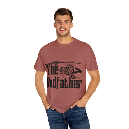 The Rodfather Fishing T-Shirt | Unisex Garment-Dyed Tee | Gift for Anglers, Fishing Trips, Father's Day, Casual Wear, Outdoor Adventures