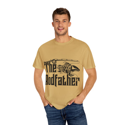 The Rodfather Fishing T-Shirt | Unisex Garment-Dyed Tee | Gift for Anglers, Fishing Trips, Father's Day, Casual Wear, Outdoor Adventures