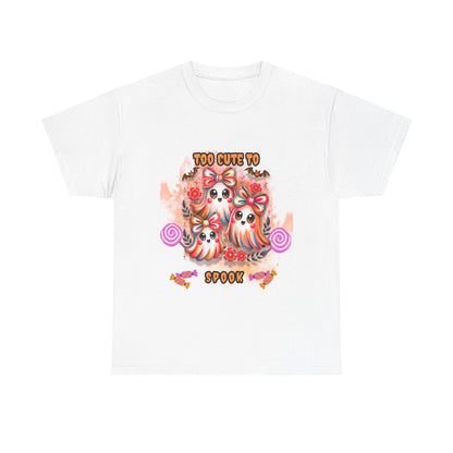👻 Too Cute to Spook | Halloween Ghost Candy Tee
