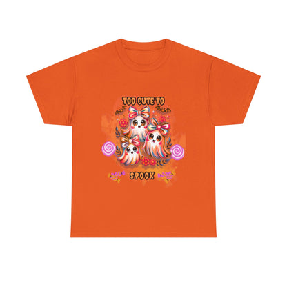 👻 Too Cute to Spook | Halloween Ghost Candy Tee