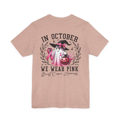 🎀 In October We Wear Pink | Breast Cancer Awareness Halloween Tee