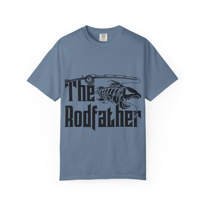 The Rodfather Fishing T-Shirt | Unisex Garment-Dyed Tee | Gift for Anglers, Fishing Trips, Father's Day, Casual Wear, Outdoor Adventures
