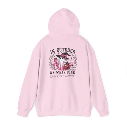 🎃 In October We Wear Pink | Breast Cancer Awareness Halloween Hoodie