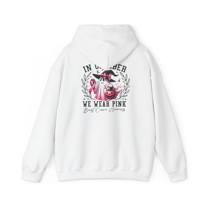 🎃 In October We Wear Pink | Breast Cancer Awareness Halloween Hoodie
