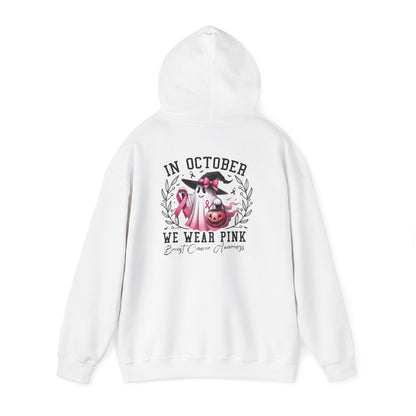 🎃 In October We Wear Pink | Breast Cancer Awareness Halloween Hoodie