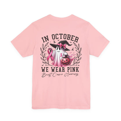 🎀 In October We Wear Pink | Breast Cancer Awareness Halloween Tee