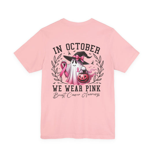 🎀 In October We Wear Pink | Breast Cancer Awareness Halloween Tee