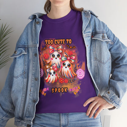 👻 Too Cute to Spook | Halloween Ghost Candy Tee