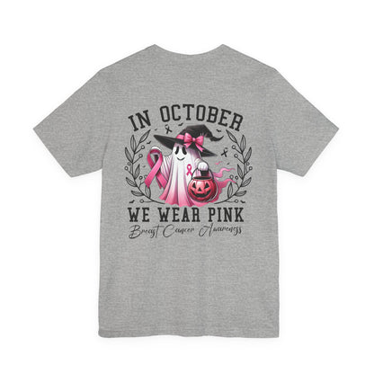 🎀 In October We Wear Pink | Breast Cancer Awareness Halloween Tee