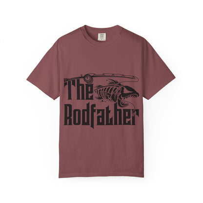 The Rodfather Fishing T-Shirt | Unisex Garment-Dyed Tee | Gift for Anglers, Fishing Trips, Father's Day, Casual Wear, Outdoor Adventures