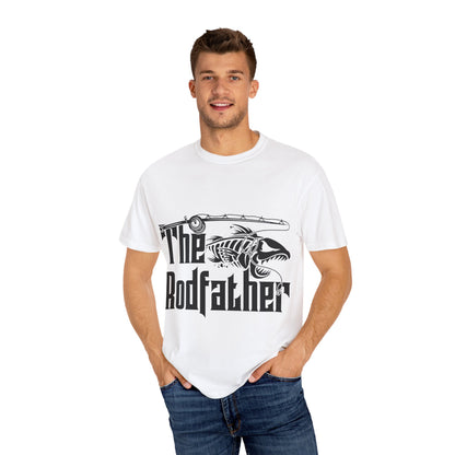 The Rodfather Fishing T-Shirt | Unisex Garment-Dyed Tee | Gift for Anglers, Fishing Trips, Father's Day, Casual Wear, Outdoor Adventures